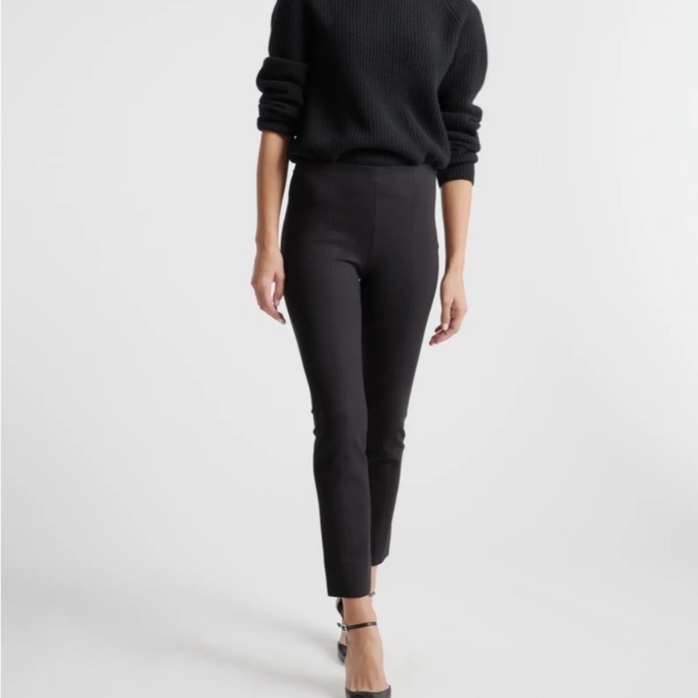 Everlane Black Ultra Stretch Pointe Pintuck Ankle Pants